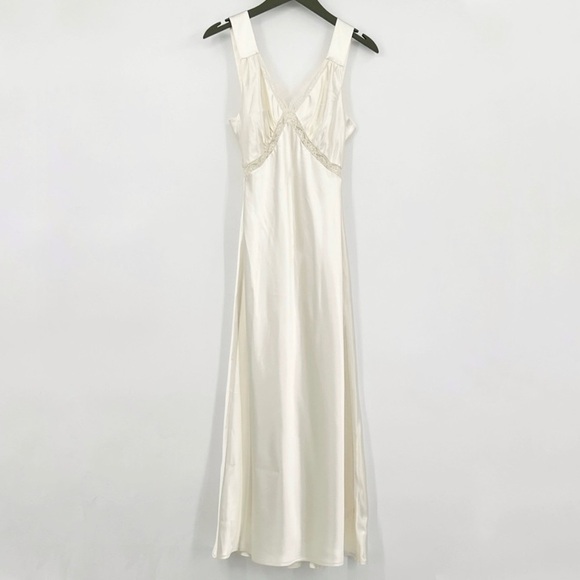Reformation size XS SILK Reformation Provence Silk Dress White Wedding long slip - Picture 1 of 12